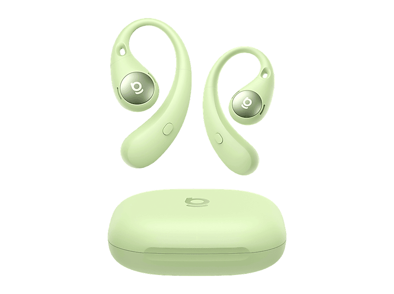Auriculares conducción de aire - Baseus Eli Sport 2, 45 h autonomía, Ajuste seguro con gancho, Cancelación ruido, Resistente al agua, Verde