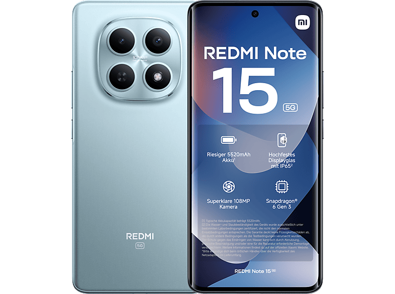 XIAOMI REDMI Note 15 5G 128 GB Glacier Blue Dual SIM