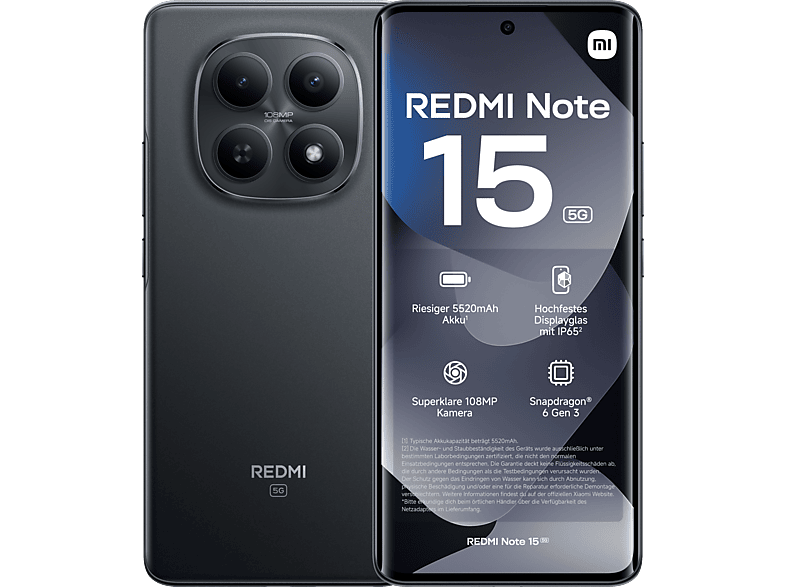 XIAOMI REDMI Note 15 5G 128 GB Black Dual SIM