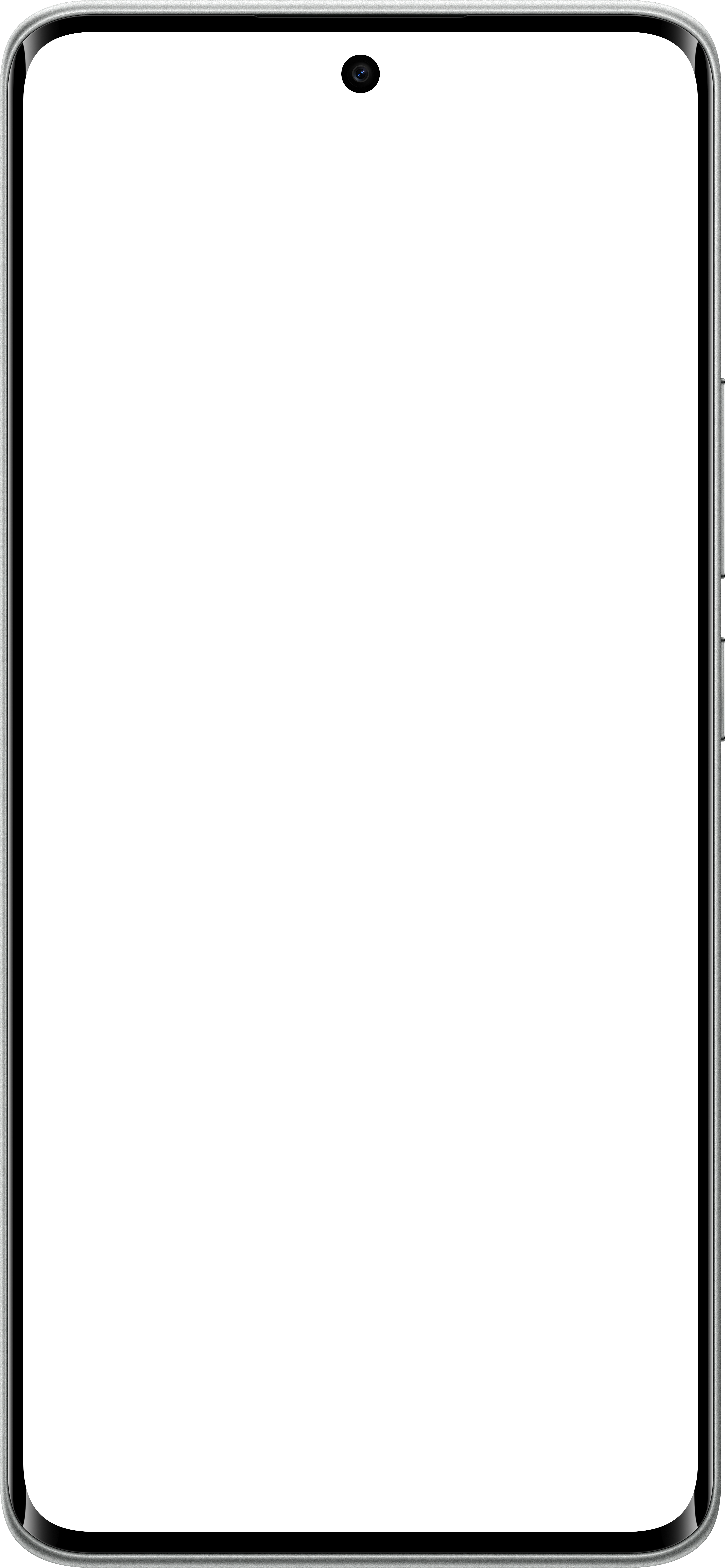 Ein schwarzes Smartphone mit gebogenem Bildschirm. Es hat eine Kamera oben. Die Ränder sind silber.