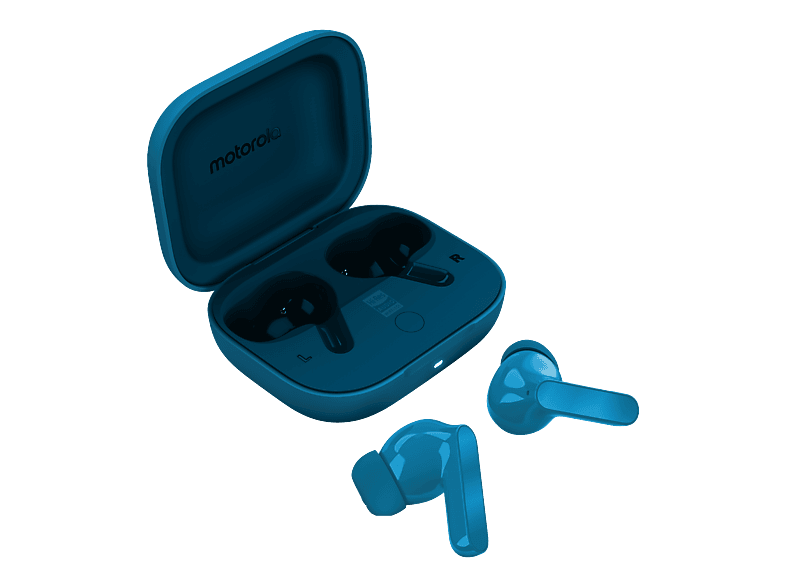 Auriculares True Wireless - Motorola Buds Bass, 9 h Autonomía, Cancelación ruido (ANC), Sound by Bose, Pantone Blue Jewel