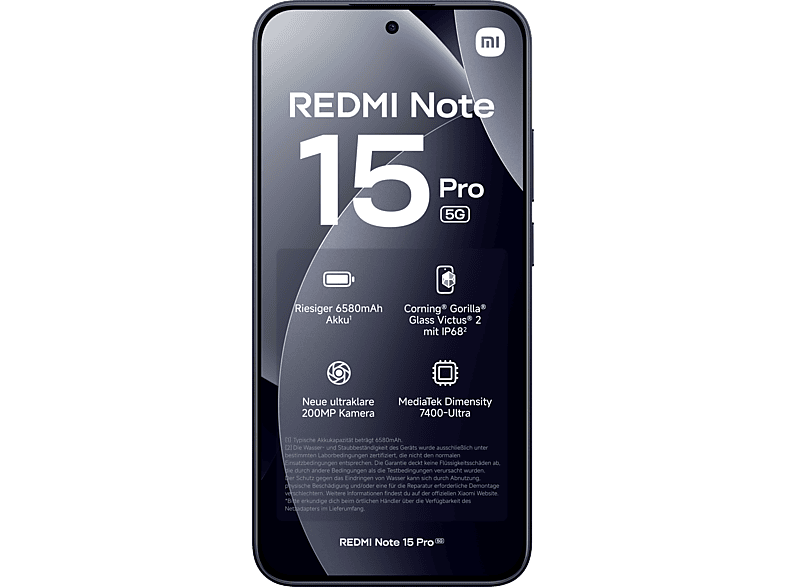 XIAOMI REDMI Note 15 Pro 5G 256 GB Black Dual SIM