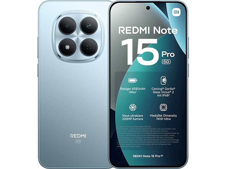 XIAOMI REDMI Note 15 Pro 5G 256 GB Glacier Blue Dual SIM