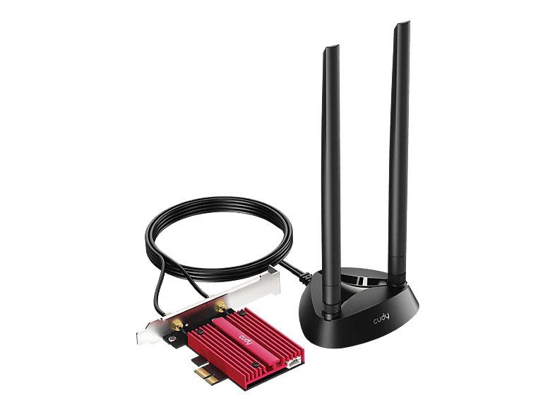 Karta sieciowa CUDY WE4000 AX5400 Wi-Fi 6/6E BT 5.2 Intel AX210NGW Radiator PCIe + Antena na kablu