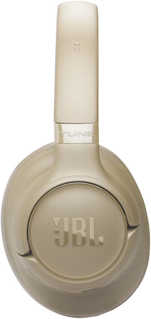 Arany JBL fejhallgató, középen. Láthatók a fülkagylók a JBL logóval, a fejpánt és a "TUNE" szó.