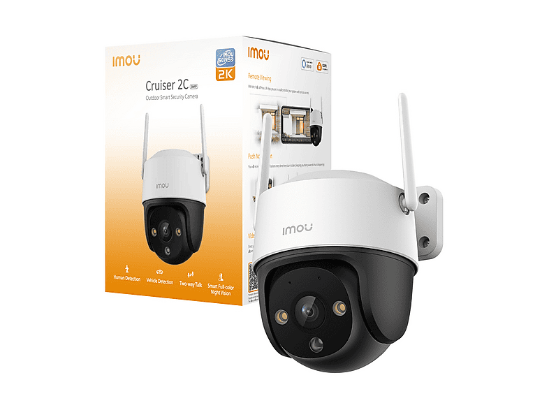 Telecamera Sorveglianza Esterna WiFi 2K Con Doppia Lente – Pan/Tilt 360°, Rilevamento Umano, Notturna, Allarme, IP66