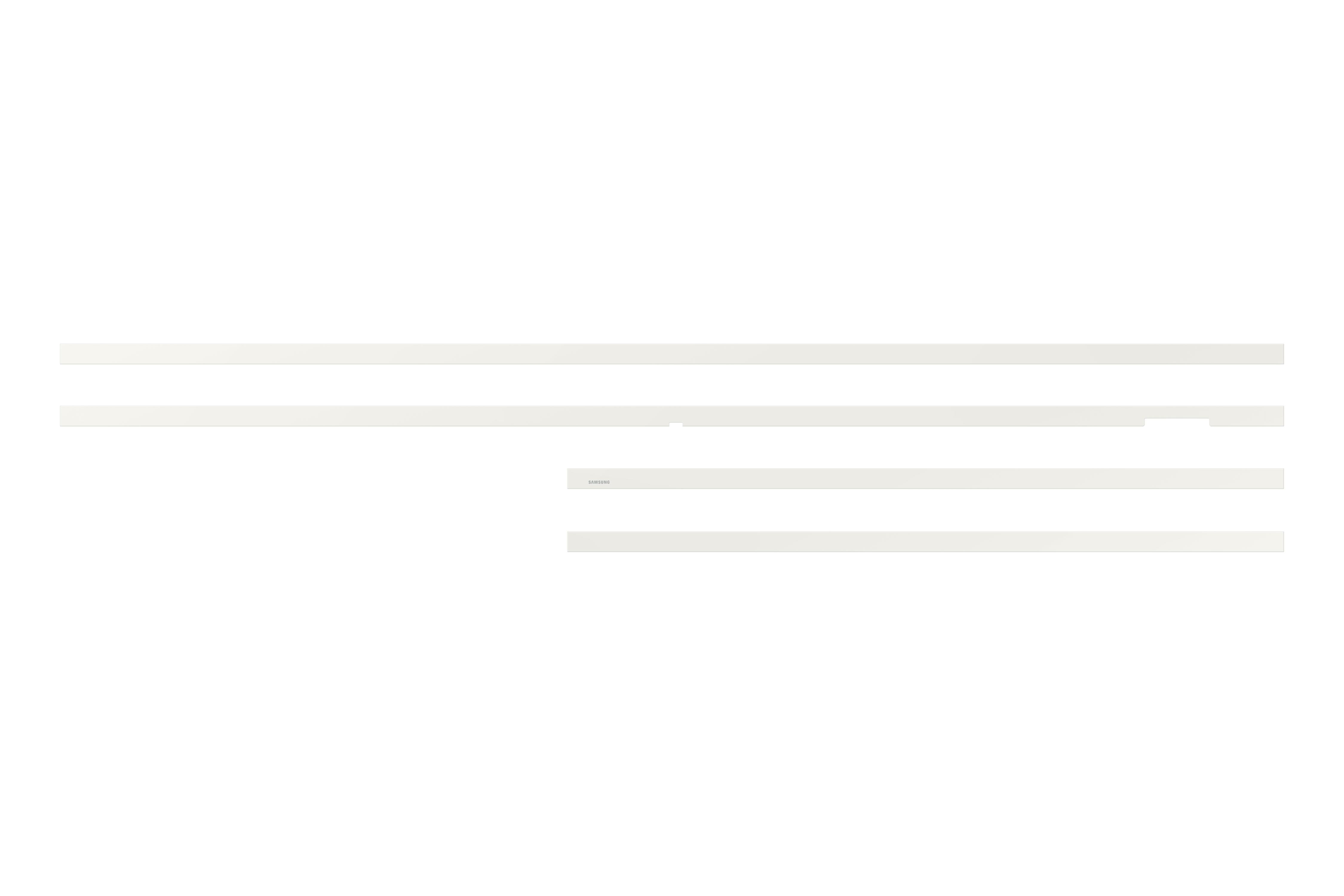 Das Bild zeigt vier horizontale weiße Bänder mit leicht rauer Textur vor einem weißen Hintergrund.