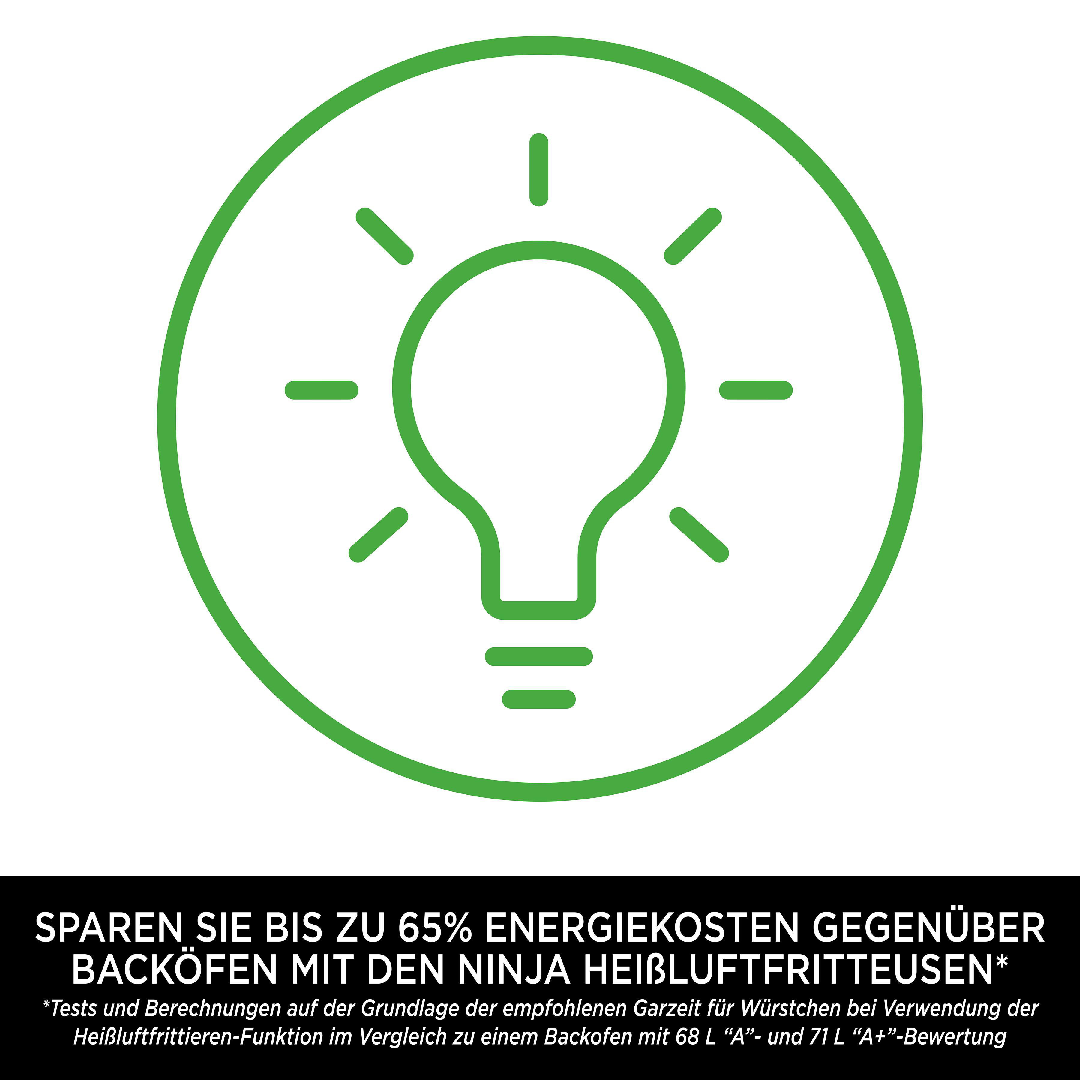 Grünes Glühbirnensymbol in einem grünen Kreis auf weißem Grund mit Text darunter.