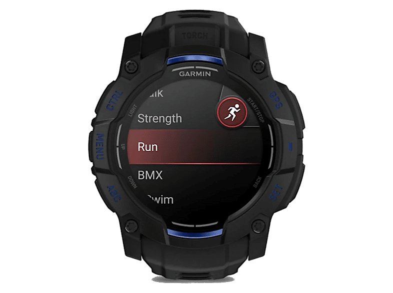 Smartwatch GARMIN Instinct 3 50mm Amoled Czarny + pasek czarno-niebieski