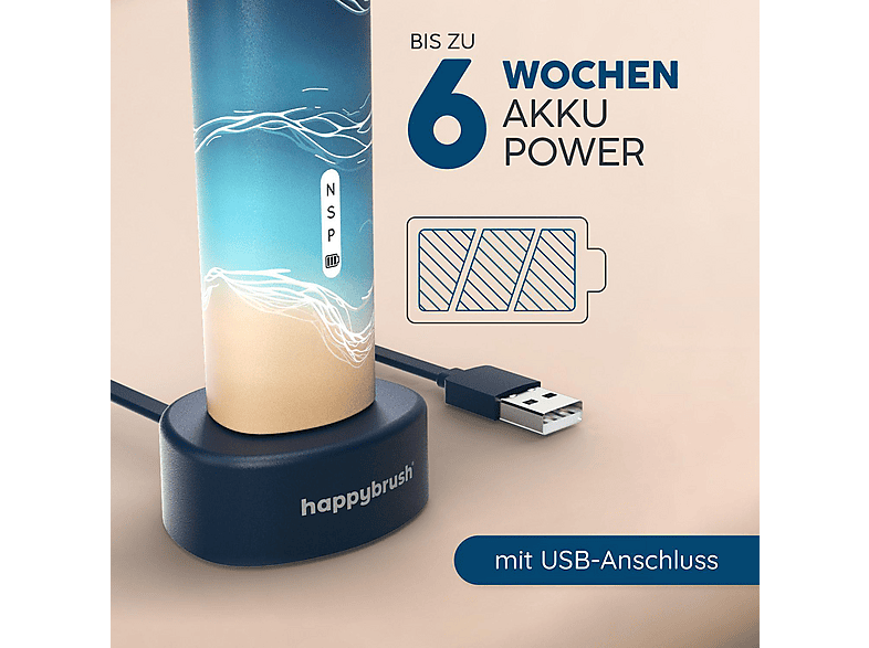 happybrush ECO VIBE 3 Starterkit mit 4 Aufsteckbürsten Blau — Foto 3 von 4