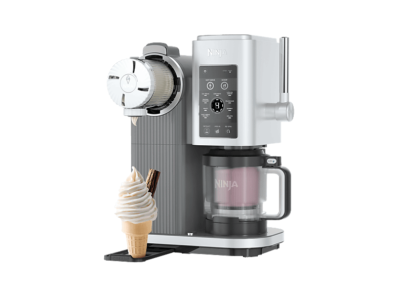 NINJA NC701EU CREAMi Scoop & Swirl 13-in-1 Softeis- und Eismaschine (800 Watt, Platin Silber)