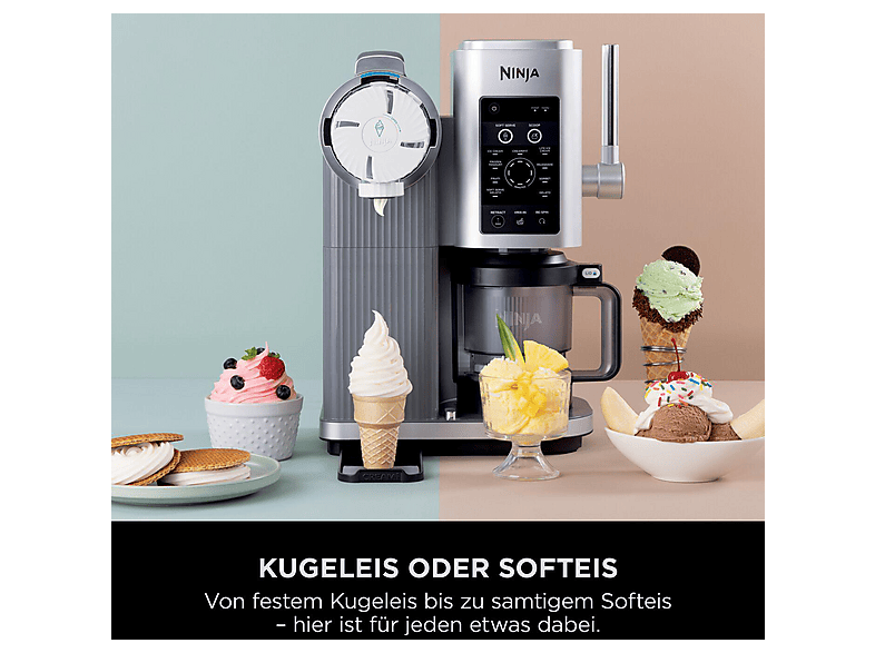 Thumbnail - NINJA NC701EU CREAMi Scoop & Swirl 13-in-1 Softeis- und Eismaschine (800 Watt, Platin Silber)