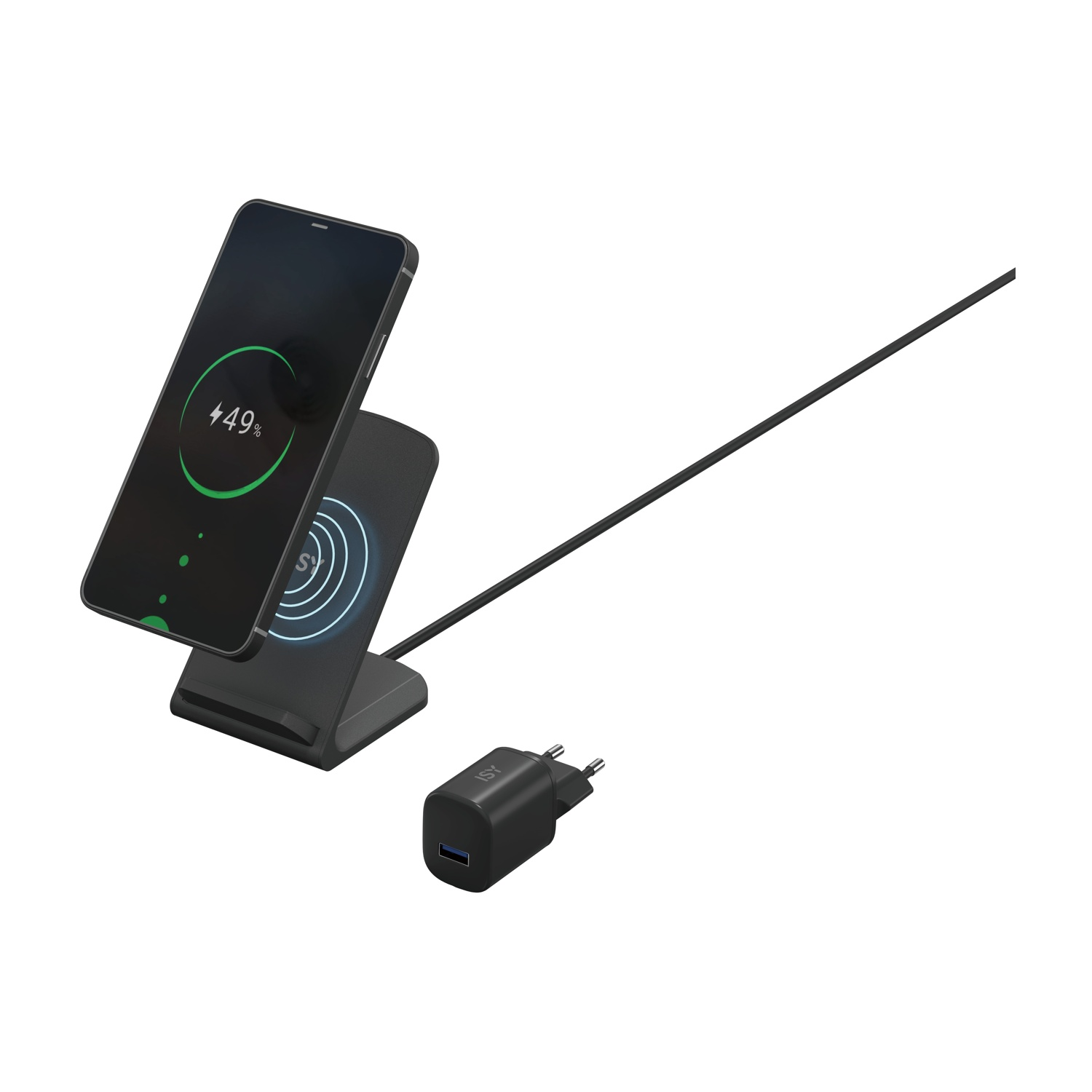 Caricatore Wireless ISY Iwq-2010-1 da 10w, Nero