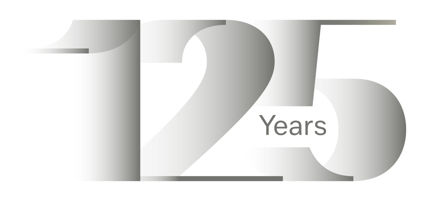 Görselde gri renkte 125 sayısı ve altında 'Years' yazısı bulunmaktadır. Arka plan siyahtır.