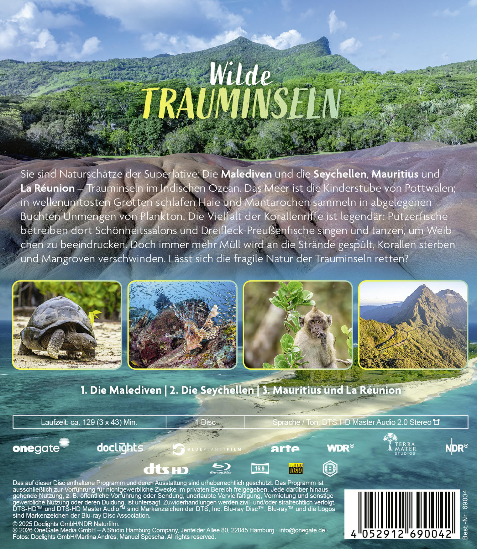 Das Cover zeigt 'Wilde Trauminseln' mit Inselbildern und Text über den Indischen Ozean, einschließlich der Malediven.