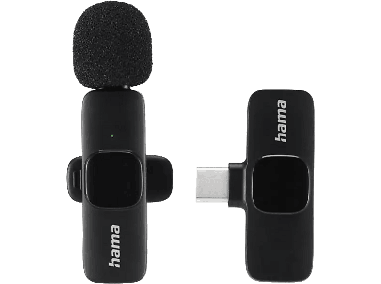 Micrófono - Hama 4680, De solapa, USB Tipo C, Negro