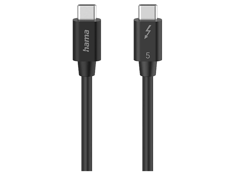 Cable USB-C - Hama 00200796, a USB-C, Thunderbolt-5, 240W, 80 Gbit/s, 1m, Negro