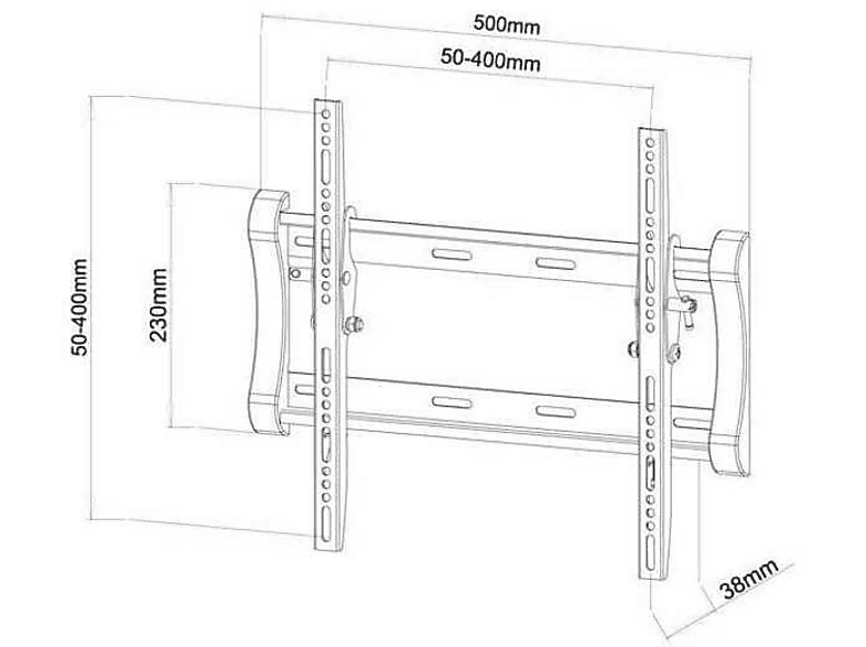Vivanco 08837 TV Wandhalter, für Bildschirme bis 140 cm / 55''; TV Wandhalterung