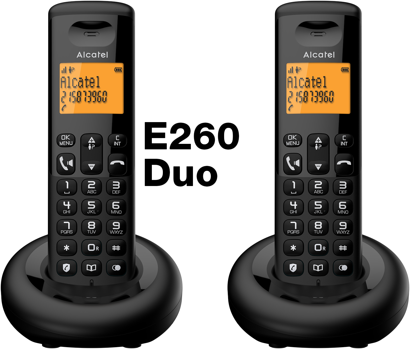 ALCATEL E260 DUO Fekete DECT telefon