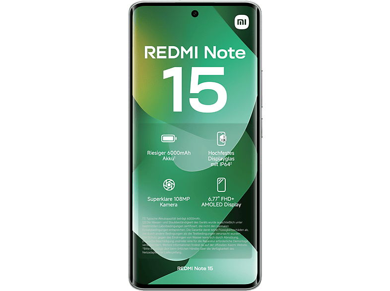 Xiaomi Redmi Note 15, LTE, 128 GB, Forest Green, Dual SIM — Foto 2 von 5