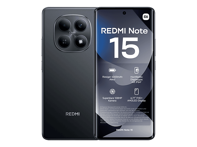 XIAOMI Redmi Note 15 4G 128 GB Black Dual SIM