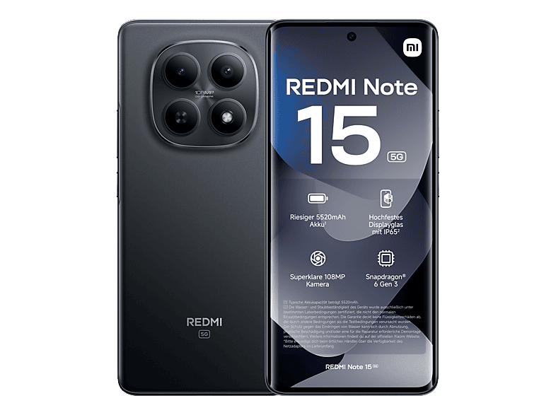 XIAOMI Redmi Note 15 5G 256 GB Black Dual SIM