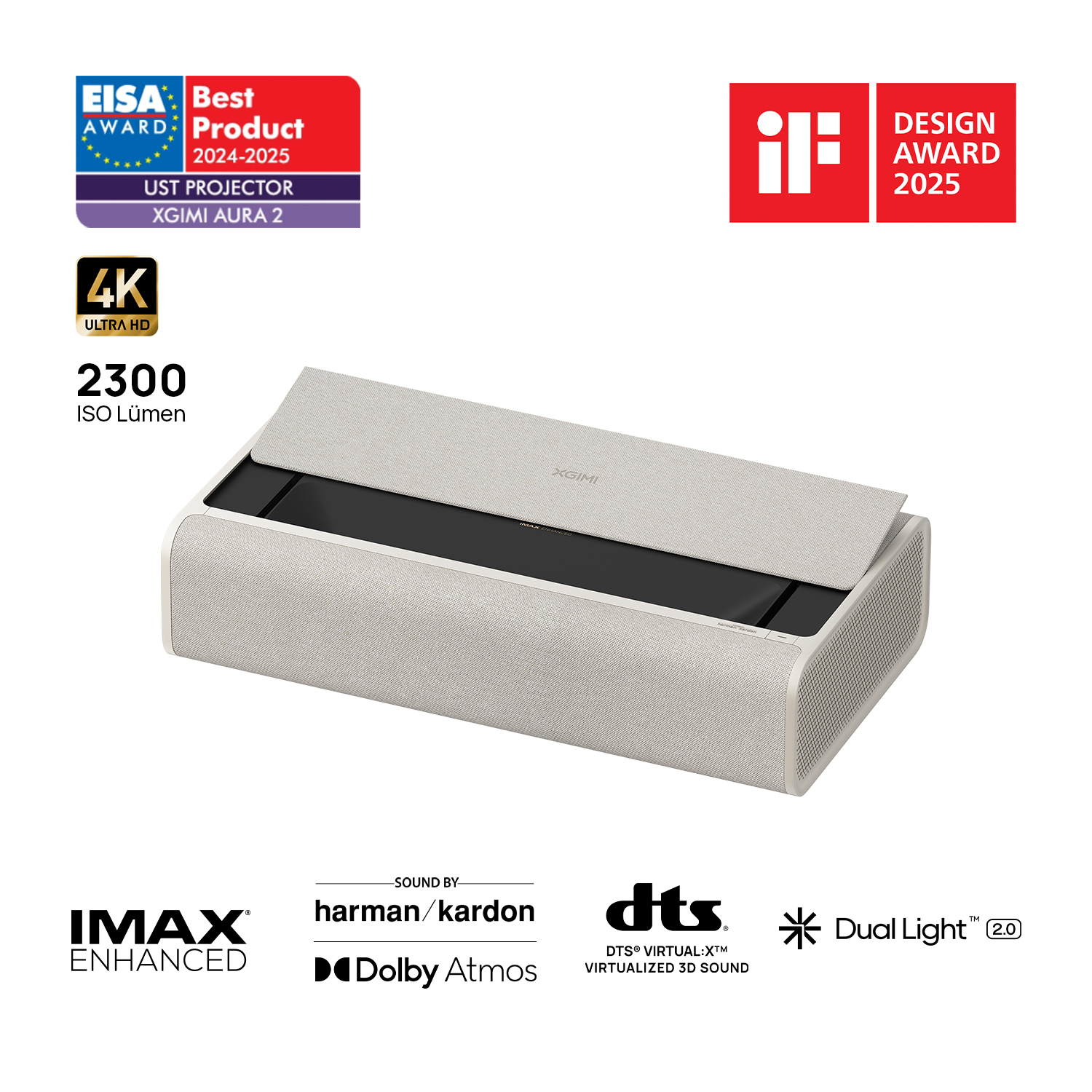 XGIMI Aura 2 4K 2160P 2300 Iso Lümen Android TV Projeksiyon Cihazı