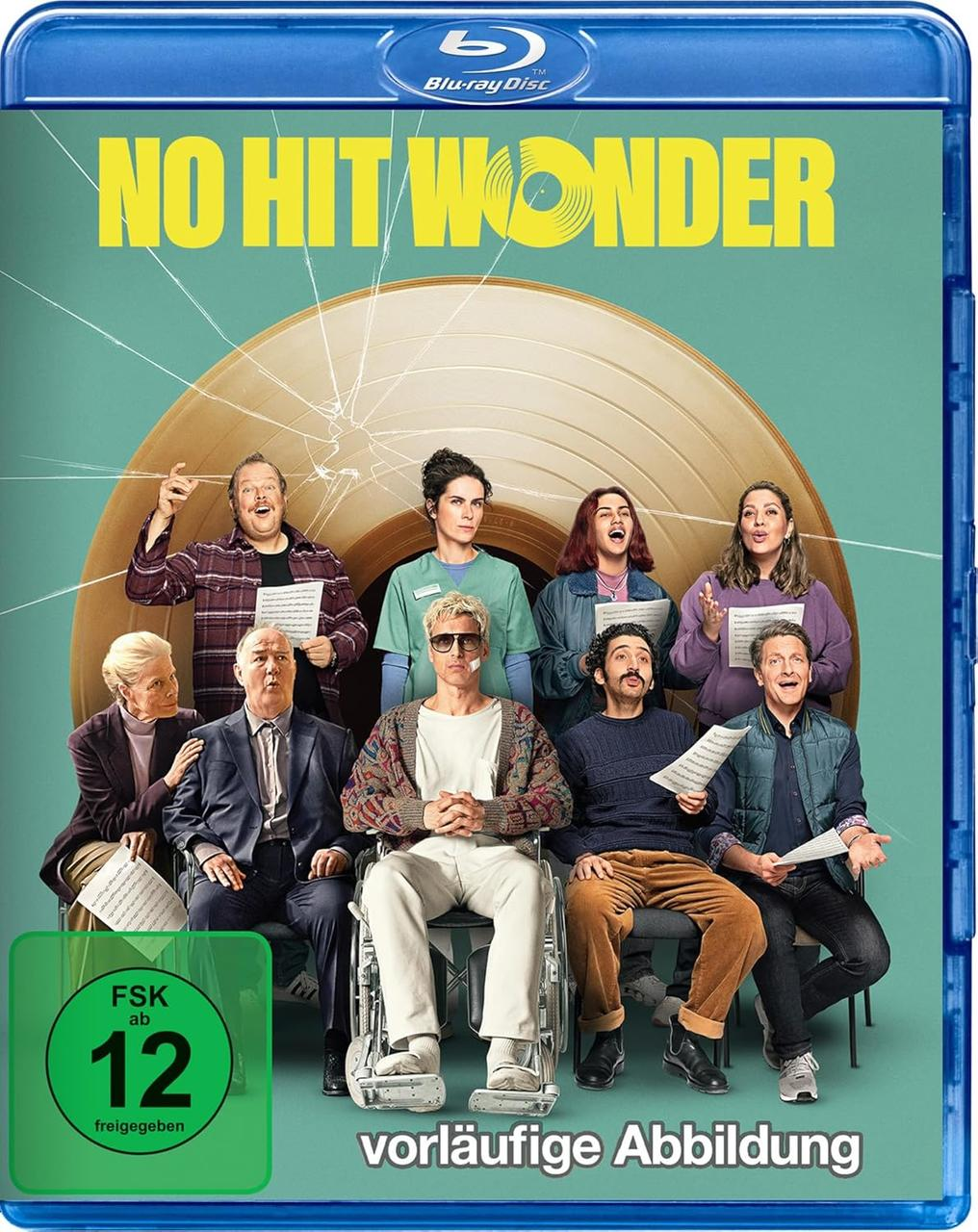 Blu-ray-Cover mit einer Personengruppe. Titel: No Hit Wonder. Grüner Kreis mit 'FSK ab 12' und deutschem Text unten.