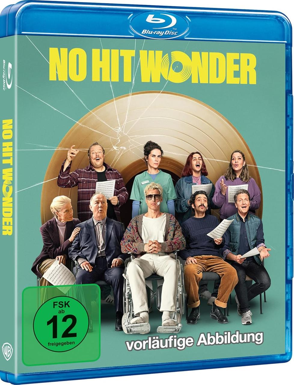 Blu-ray-Disc-Cover für 'No Hit Wonder'. Es zeigt eine Gruppe von Menschen und den Titel in großen gelben Buchstaben. Grüne FSK-Bewertung.