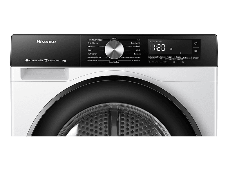 HISENSE DH3S802BW3 Wärmepumpentrockner (8 kg, Weiß)
