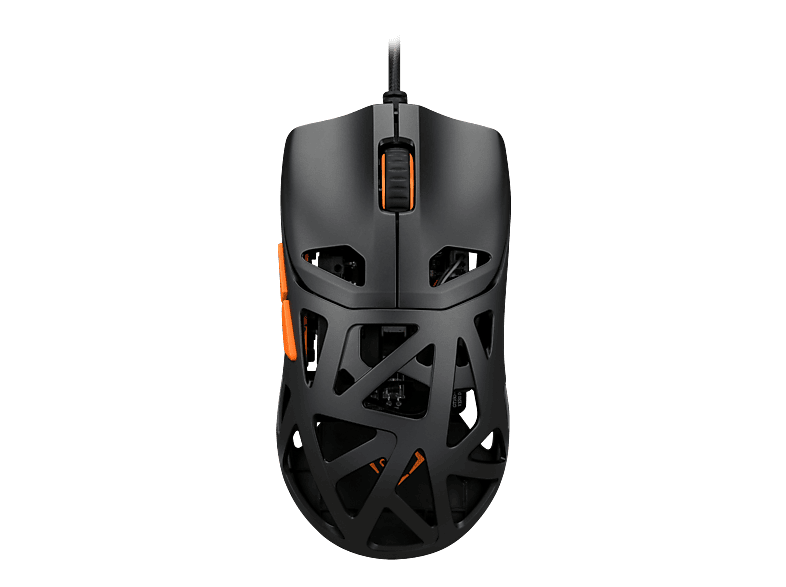 DELTACO DM360 Gaming-Maus, Kabelgebunden, 12400 dpi, Optisch mit Leuchtdioden, Schwarz/Orange