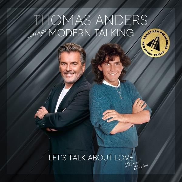Album borítója Thomas Andersszel. Két férfi szürke háttér előtt. A szöveg: 'THOMAS ANDERS sings MODERN TALKING'.