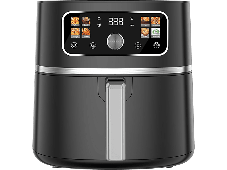 Emerio AF-133935.1 Smart Fryer mit Farbdisplay Heißluftfritteusen 4,2 l, 1400 Watt, Schwarz