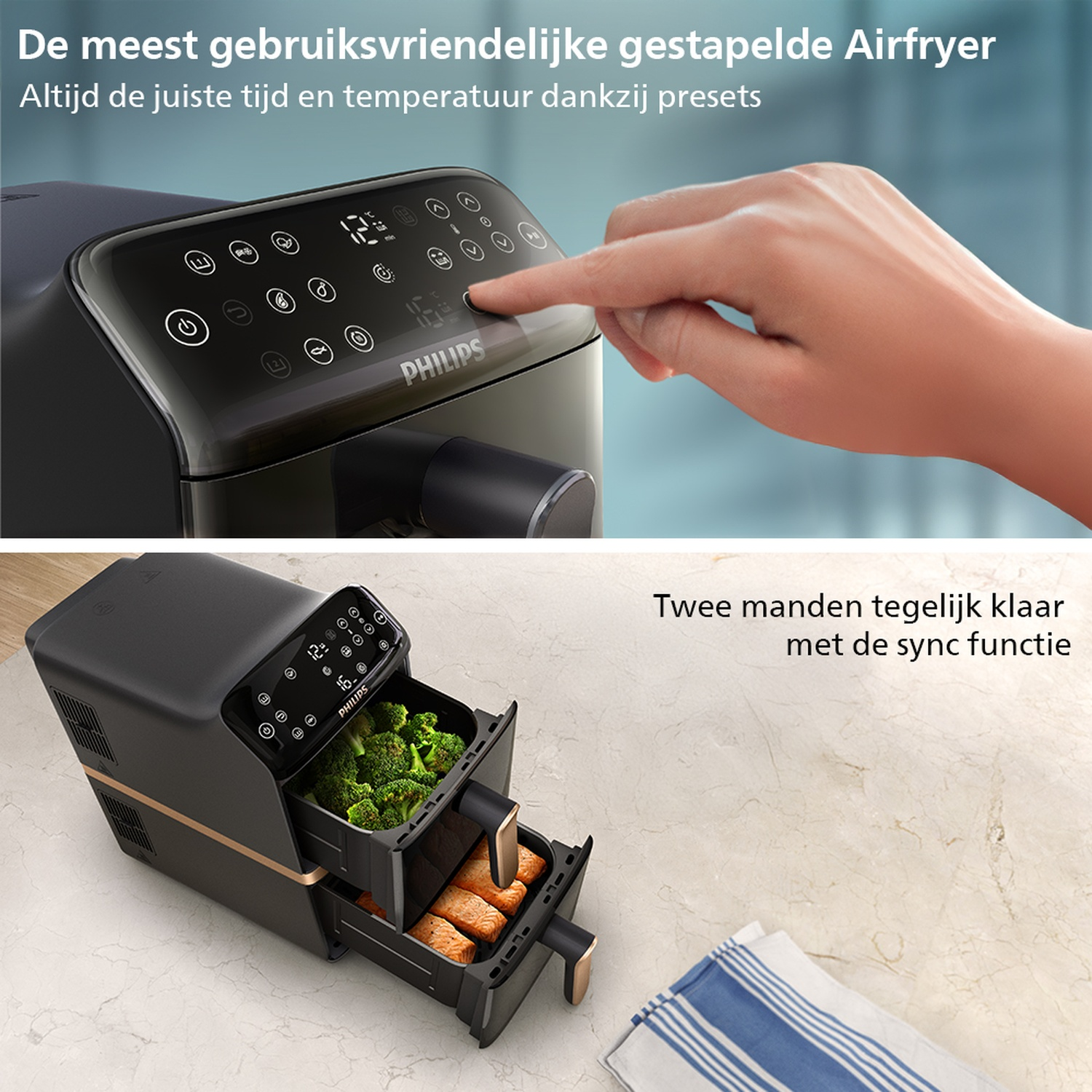 100 Stück Airfryer Backpapier Zubehör für Philips Airfryer 4000 Series Stacked Dual Basket 10L Heißluftfritteuse, Baking Paper für Philips Air Fryer NA462/70, Antihaft Ölfest Airfryer Papier