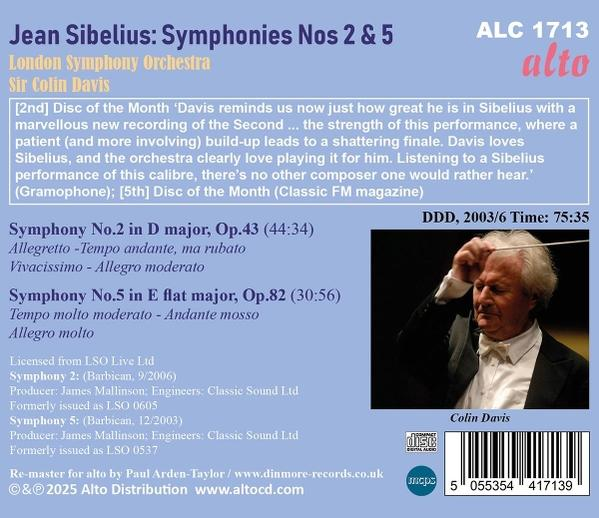 CD-Cover. Titel: Jean Sibelius Symphonien. Mit Colin Davis, der das London Symphony Orchestra dirigiert.