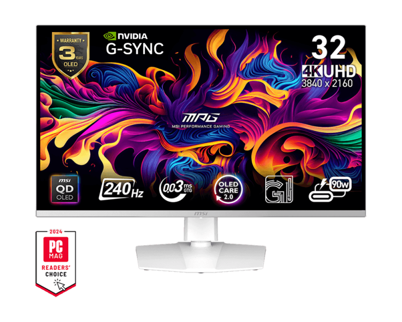 MSI MPG 321URXW QD-OLED 31,5'' Sík 4k 240 Hz 16:9 Gamer Monitor