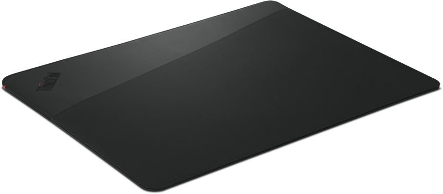 Egy fekete, téglalap alakú ThinkPad egérpad sima felülettel. A ThinkPad logó látható a bal felső sarokban.