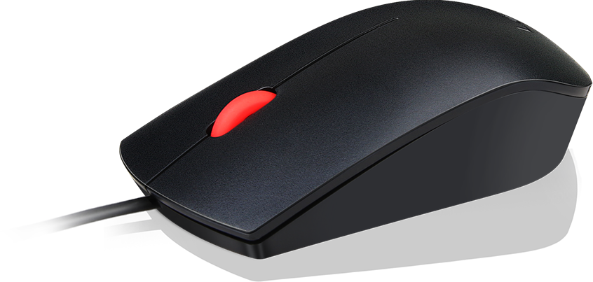 LENOVO Essential vezetékes optikai egér, 1600 DPI, 3 gomb, fekete (4Y50R20863)