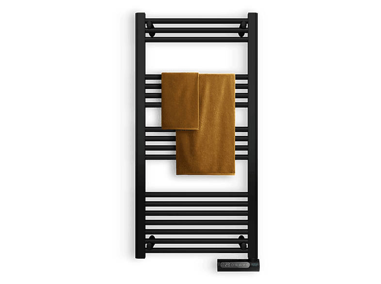 Toallero eléctrico - Cecotec Ready Warm 9200 Smart Towel Black, 750 W, Programador semanal, Control táctil, IP24, Negro
