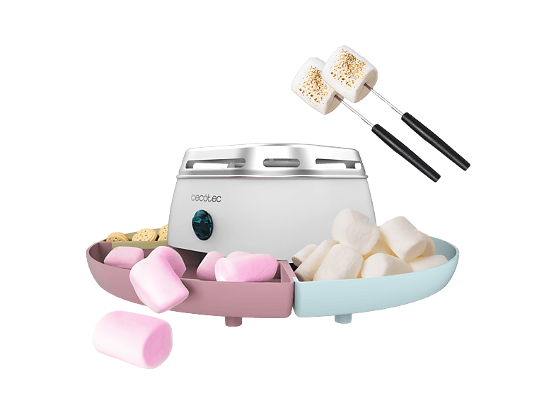 Máquina para calentar marshmallows - Cecotec Fun&Sugar Marshmallow, 270 W, Calentador eléctrico, 4 compartimentos, Blanco
