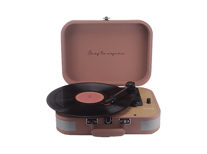 Tocadiscos - Prixton VC600, Correa de Transmisión, Bluetooth, 33/45/78 rpm, Dos Altavoces Estéreo 5W, Mocha Mousse