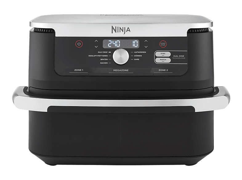 Ninja AF500EU Foodi Flex Drawer Heißluftfritteuse 10,4 l, 2470 Watt, Schwarz