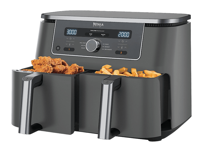 Ninja DZ400EU 9.5 l Heißluftfritteuse 9,5 l, 2470 Watt, Grau