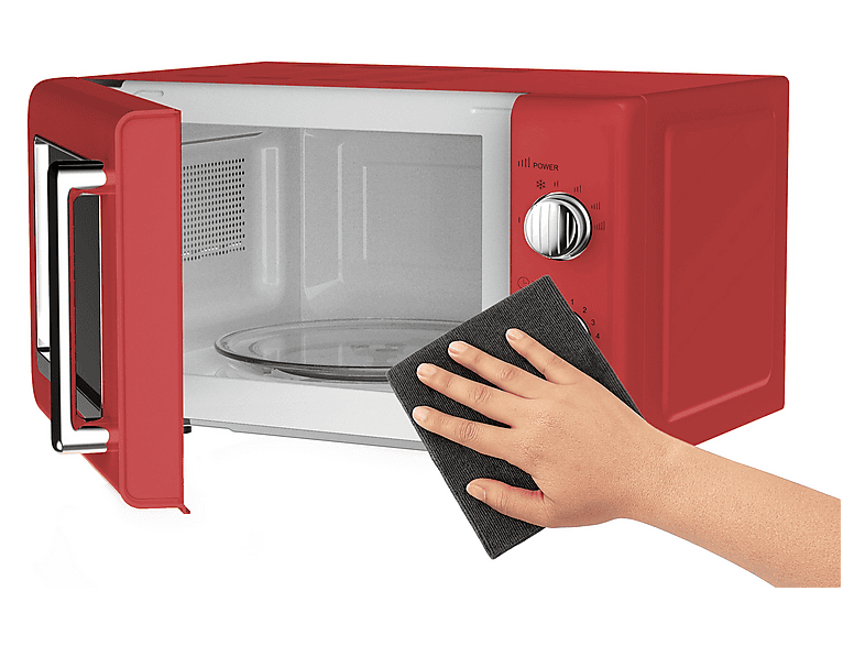 Silva-Schneider MW-R 25.3 Retro-Mikrowelle (700 Watt, Freistehend, 20 l, Rot) — Foto 5 von 5