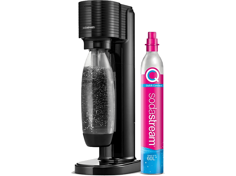 Sodastream Gaia Wassersprudler, CO² Zylinder inklusive , Schwarz