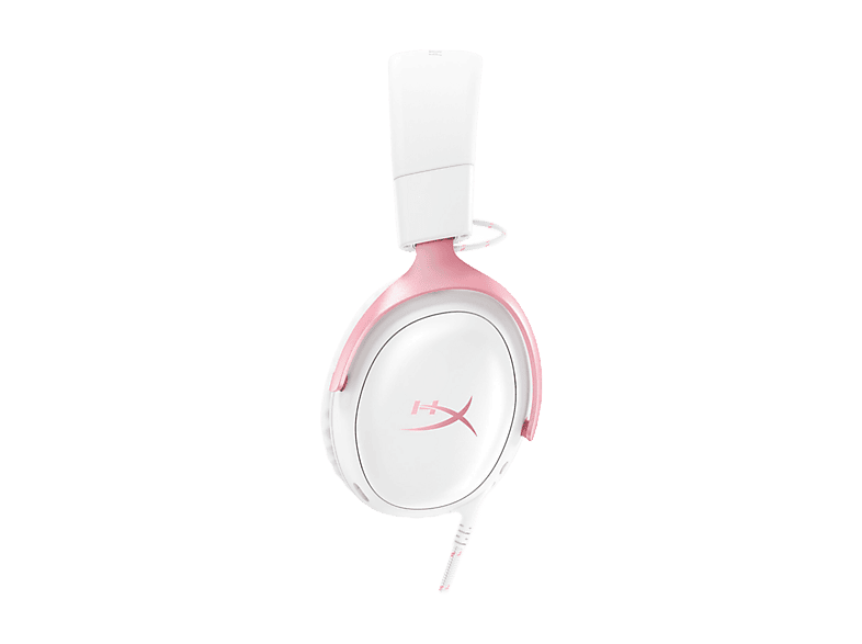 Auriculares gaming – HyperX Cloud III, Con Cable, Audio espacial DTS®, Compatible PS5, PS4, Xbox Series X S, Nintendo Switch, PC, Móviles, Blanco/Rosa