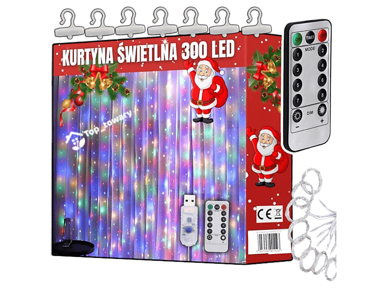 Kurtyna świetlna EXTRALINK 300 LED multikolor 3x3m