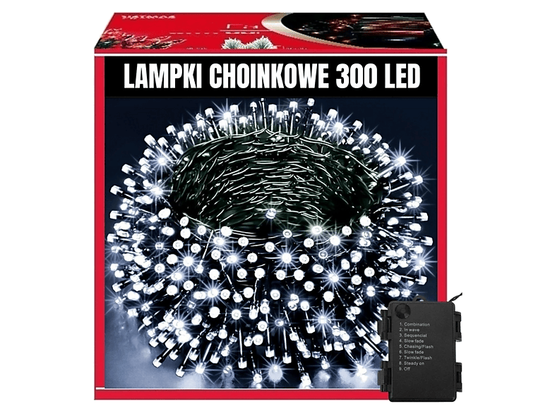Lampki choinkowe EXTRALINK 300 LED zimny biały 21.7m