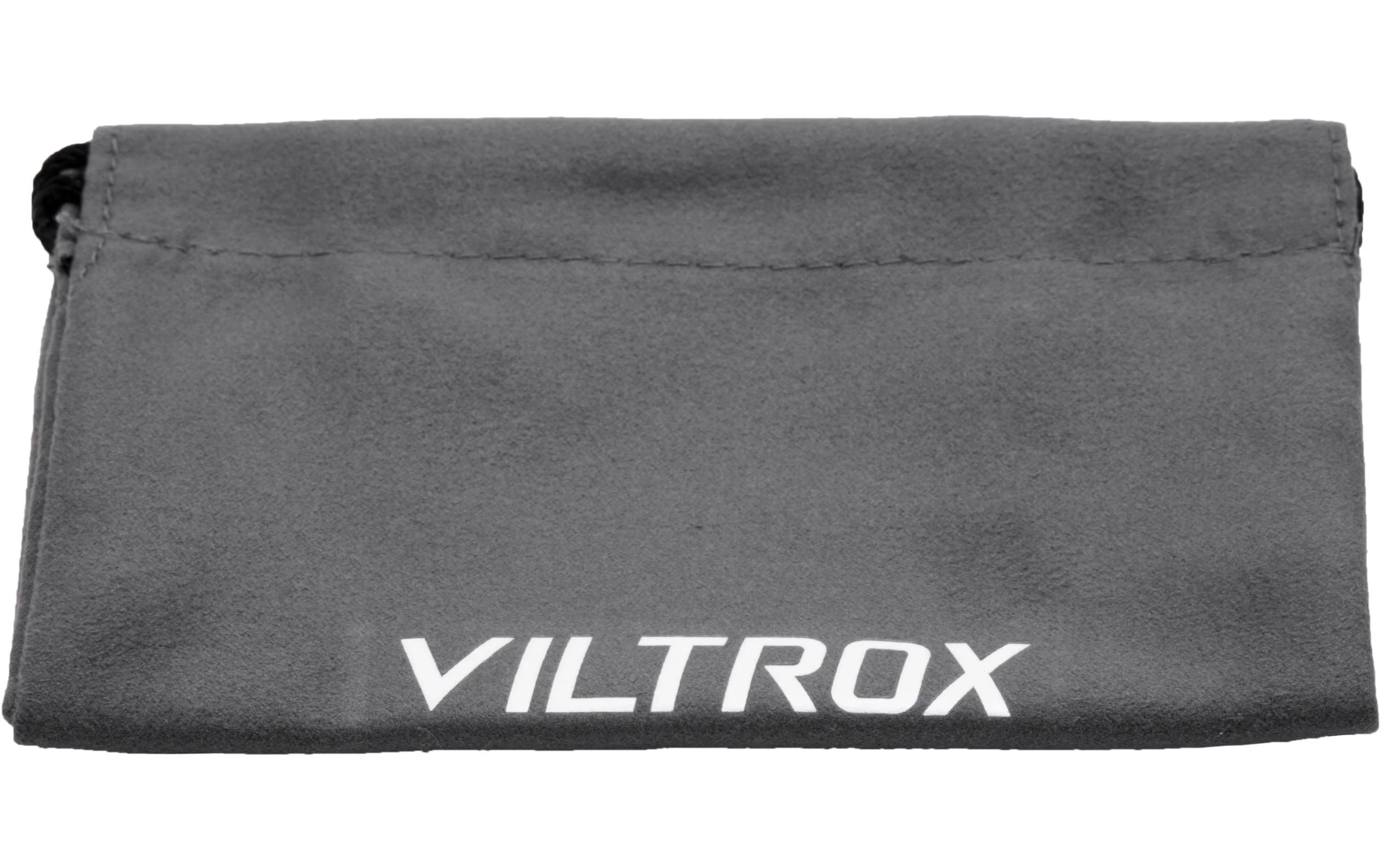 Grauer Viltrox-Beutel mit weißem Text. Der Beutel ist rechteckig.