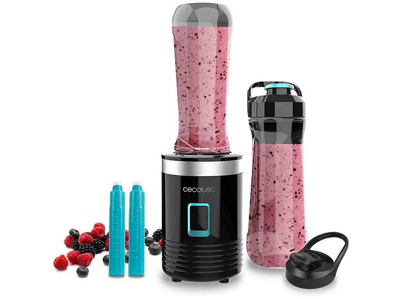 REACONDICIONADO Seminuevo Muy bueno Batidora de vaso - Cecotec Power Titanium 350 EasyGo, 350W, Cuchillas titanio, 2 vasos portátiles